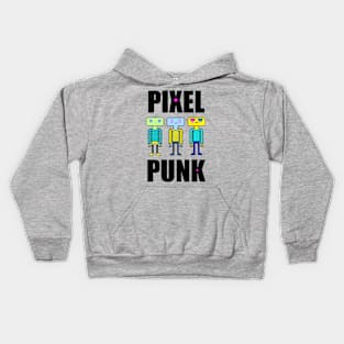 Pixel Punk Girl Robots in Pink Kids Hoodie